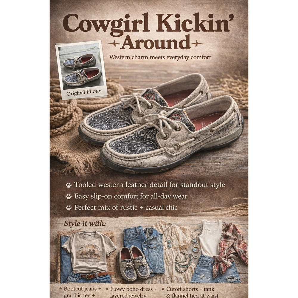 COWGIRL KICKING Twisted‎ X Womens Driving Moccasins Loafers Boots 5.5